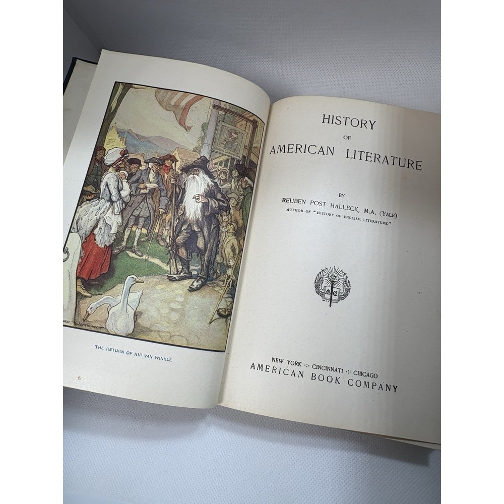 History of American Literature by Reuben Post Halleck (1911, Hardback) VINTAGE